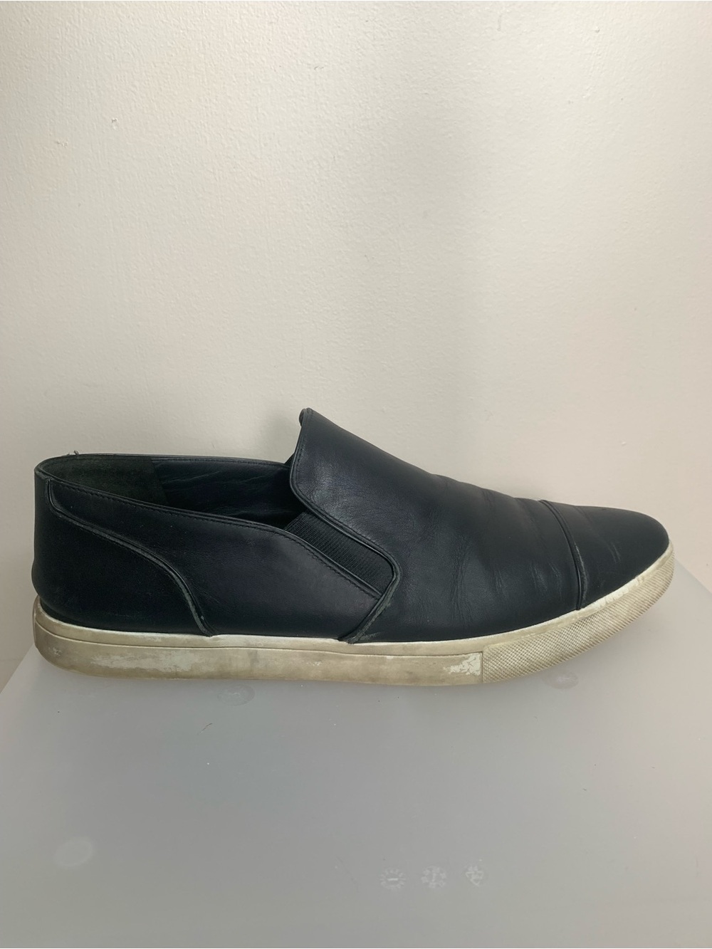 Vince Slip On Shoe Pointed Toe Leather Black White 39.5